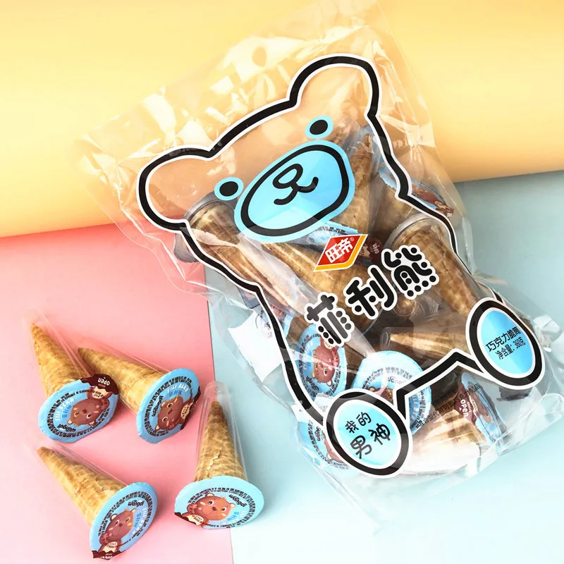 Wangdi Chocolate Cup Biscuits, 400g Bagged, Classic Childhood Nostalgia Chocolate Spread Biscuits, Snack Candy Detail image7