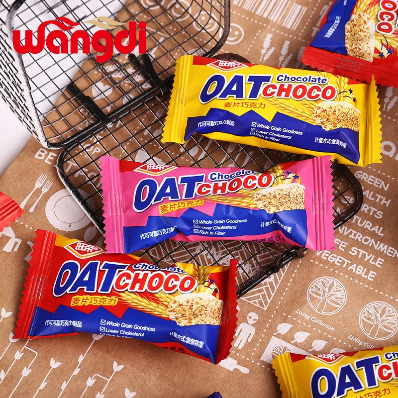Wangdi Oat Cereal Chocolate Bars 400g Nutritious Crispy Cereal Snacks Wedding Favor Candy Bulk Candy Wholesale Detail image3