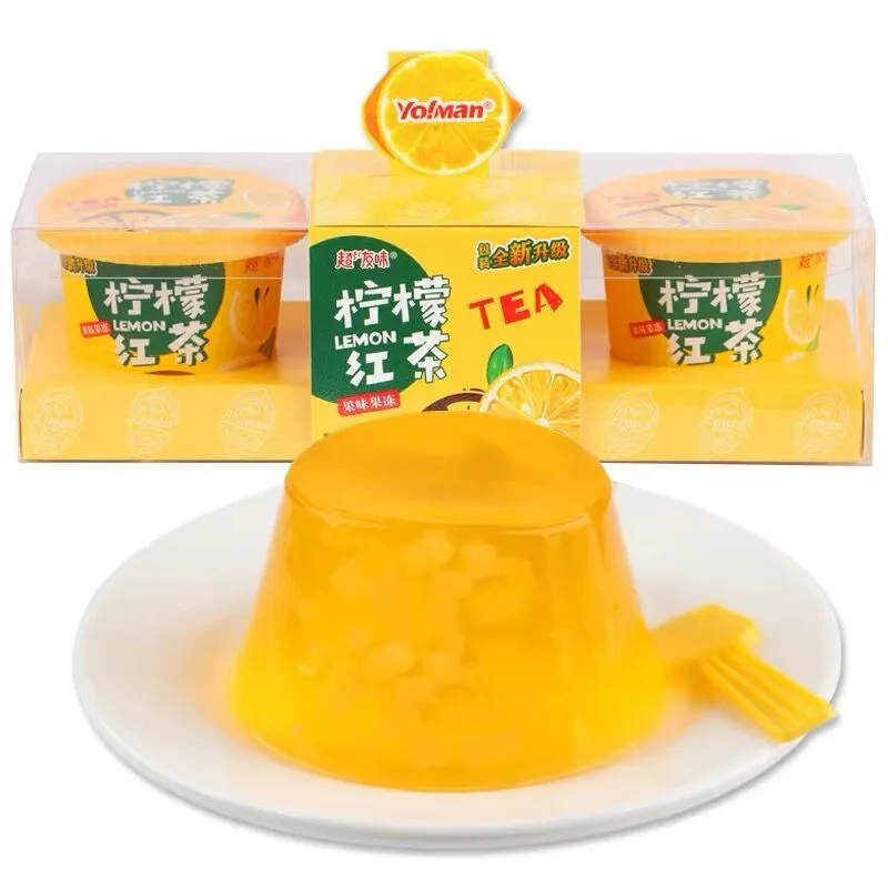 Classic Lemon Black Tea Fruit Jelly, Boxed 3-Cup Pudding Squeeze Jelly, Children's Snack Wholesale Detail image5