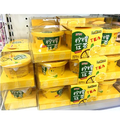 Classic Lemon Black Tea Fruit Jelly, Boxed 3-Cup Pudding Squeeze Jelly, Children's Snack Wholesale