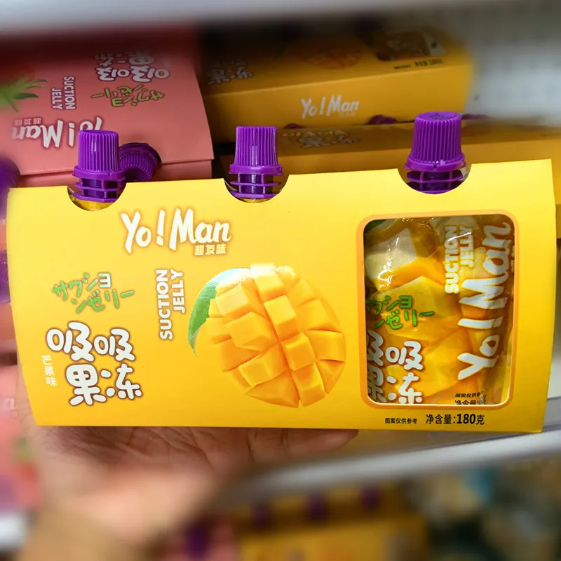 yo!man草莓味芒果吸吸果冻清凉芒果味可吸饮料3支装儿童小零食 详情图9