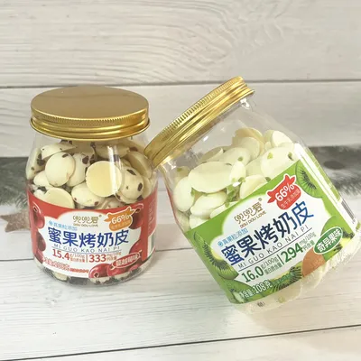 New Honey Fruit Baked Milk Skin, Canned 108g, Cranberry and Kiwi Fruit Piece Flavors, Tasty Snack Milk Slices, Wholesale