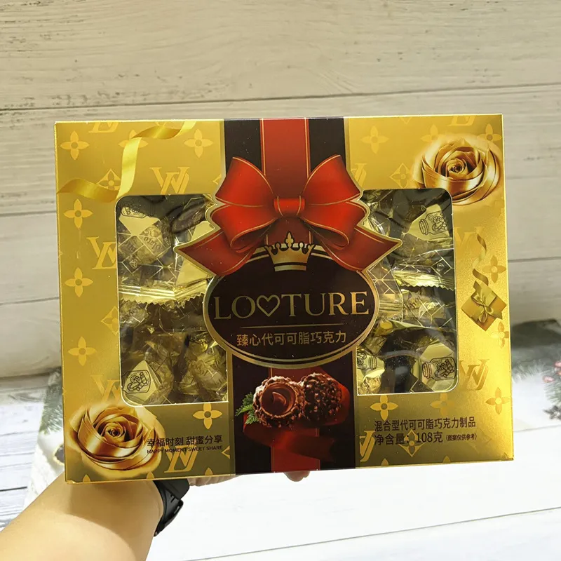 New Premium Heart Chocolate 108g Boxed Mini Bites Festive New Year Gift Snack Late-Night Leisure Snack Wholesale Detail image1