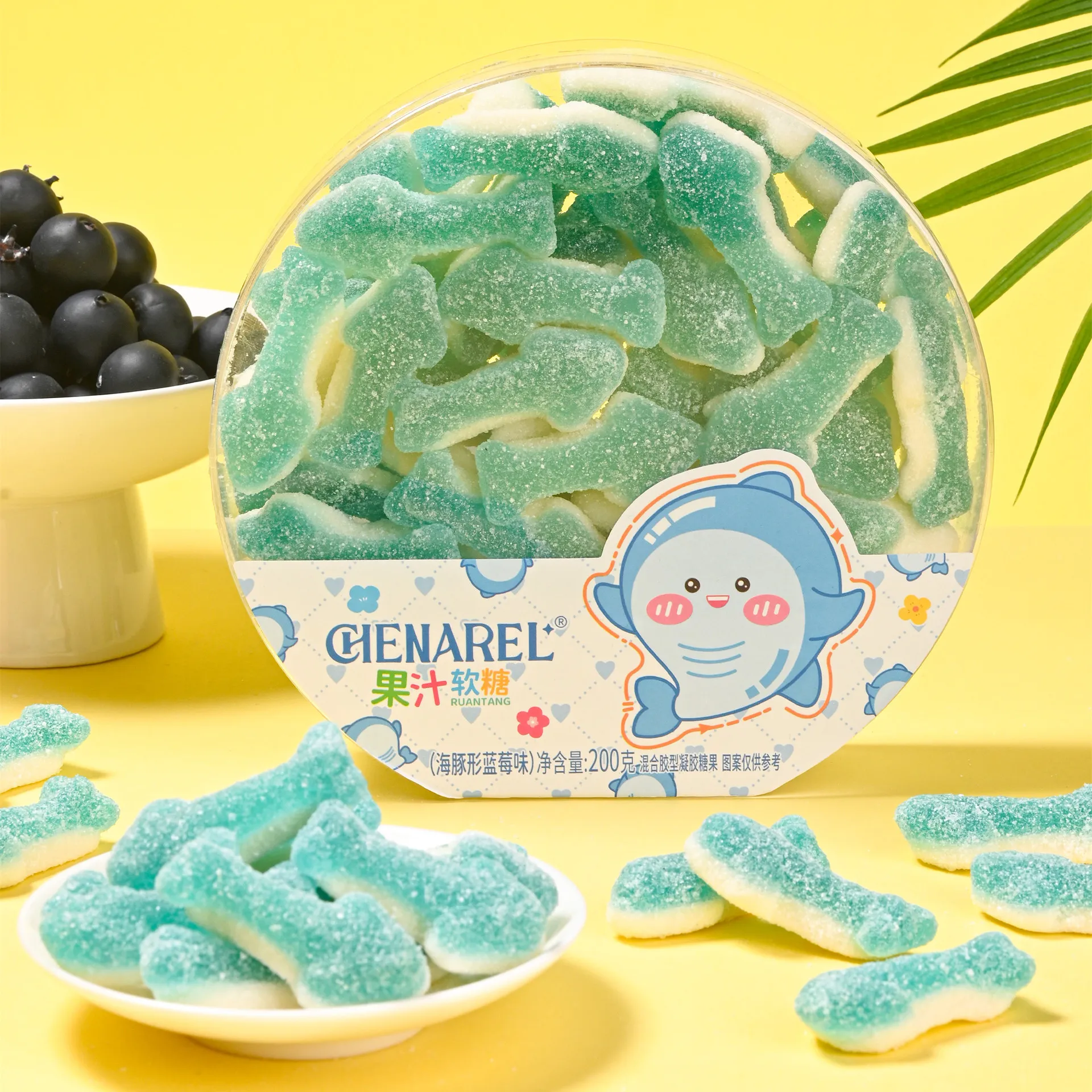 海豚形蓝莓味果汁软糖200g
