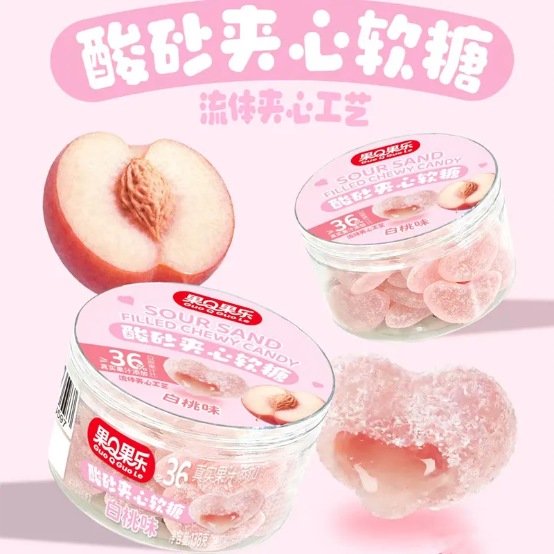 Sour Sand-Filled Soft Candy 138g White Peach Flavor