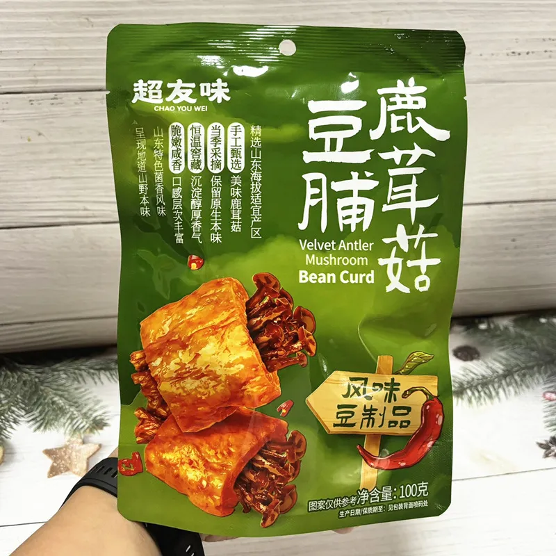 Velvet Shank Mushroom Tofu Snack 100g (30 Bags per Full Carton)