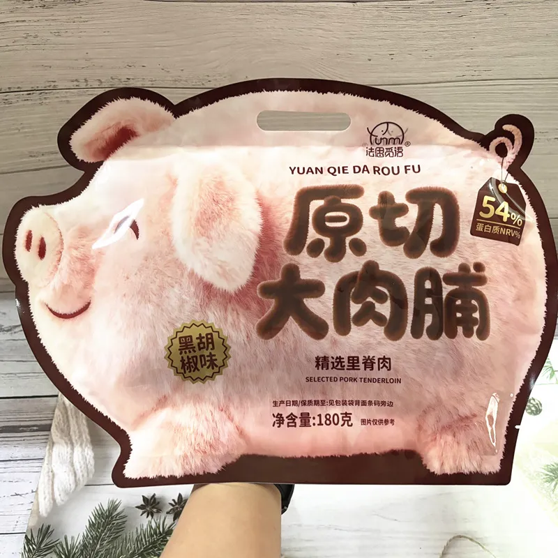 Fasimeiyu Whole-Cut Large-Slice Pork Jerky 180g, Original and Black Pepper Flavors, Large Pack Snack Detail image2