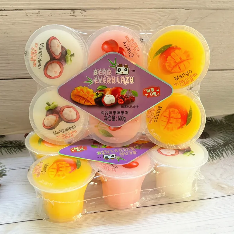 Weideli 6-Pack Assorted Flavor Large Jelly Cups, Mixed Mangosteen Mango Strawberry, 600g Casual Festive Snack Detail image2