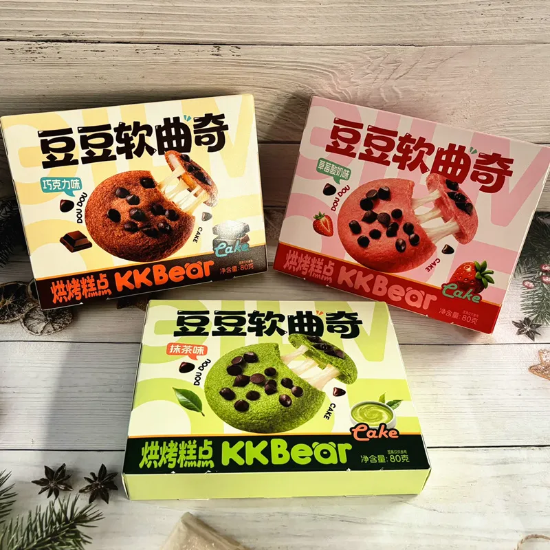 Chocolate Chip Soft Cookies 80g Cocoa Bean Strawberry Matcha Biscuits Office Snack Pastry Detail image5