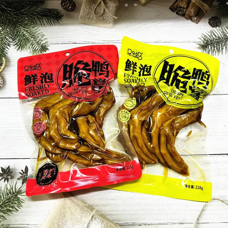 Mama Ma Fresh-Pickled Crispy Chicken Feet and Duck Feet, Spicy Flavor, 228g Bagged Braised Ready-to-Eat Snack Detail image4