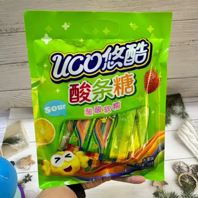 Kẹo dẻo thanh chua cầu vồng Youku 168g vị trái cây, mềm dẻo chua ngọt, đóng gói riêng lẻ, đồ ăn vặt
