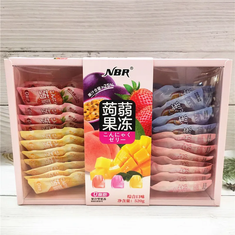 NBR Zhongxing Konjac Jelly 520g Boxed Assorted-Flavor Juice Jelly Snack for Office, TV Watching and Children Detail image2