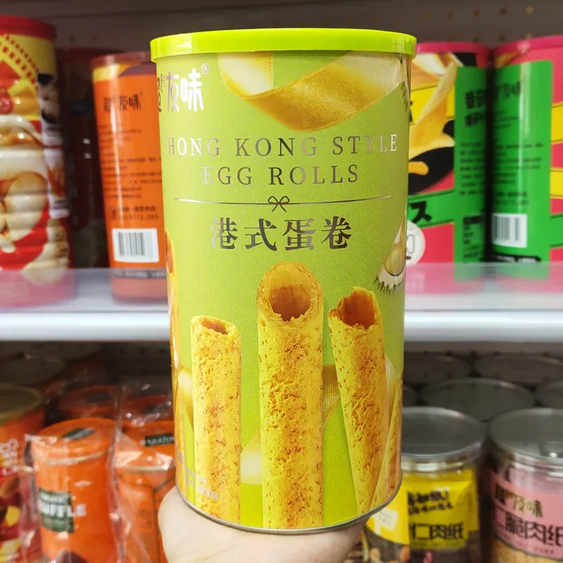 Hong Kong-Style Egg Rolls, Original Egg Flavor, Canned Gift Box, 168g, Wedding Gift Cookies, Strawberry Mango Crispy Egg Rolls Detail image2