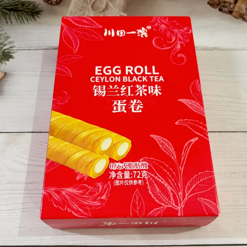 Chuantian Yibin Jasmine Longjing Tea-Flavored Egg Rolls, 72g, Crispy Biscuit Snack for Office Breaks and Afternoon Tea Detail image3