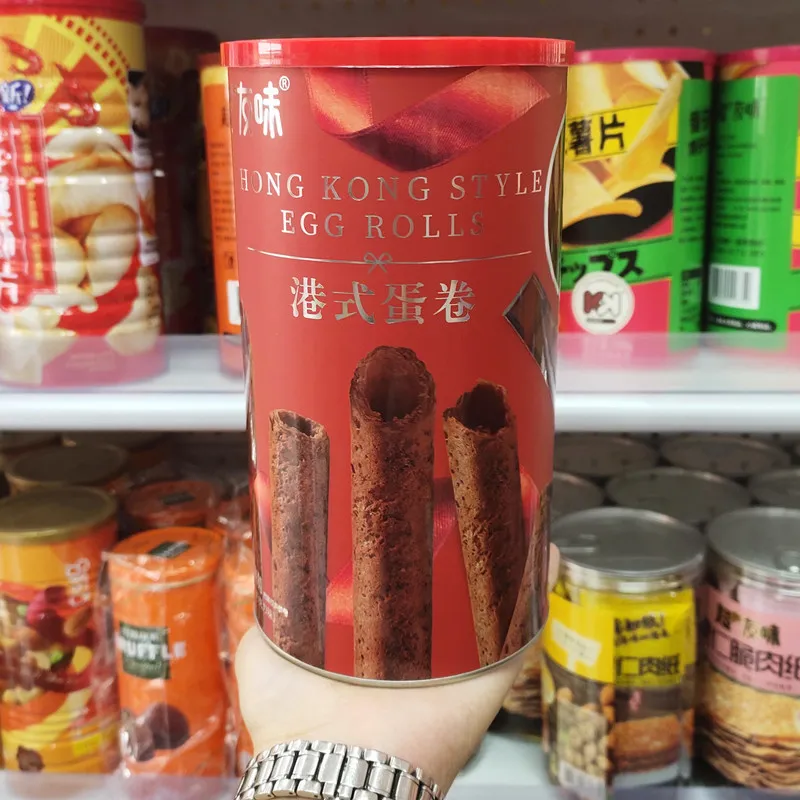 Hong Kong-Style Egg Rolls, Original Egg Flavor, Canned Gift Box, 168g, Wedding Gift Cookies, Strawberry Mango Crispy Egg Rolls Detail image4