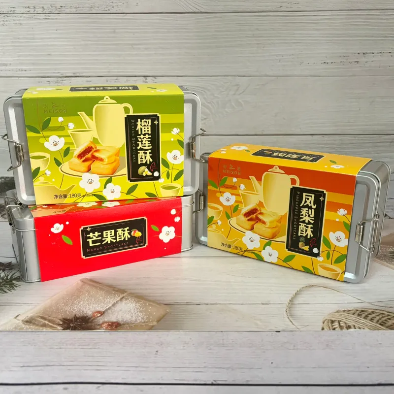 明之选180g铁盒凤梨酥榴莲酥芒果酥点心复古糕点传统饭盒休闲零食 详情图2