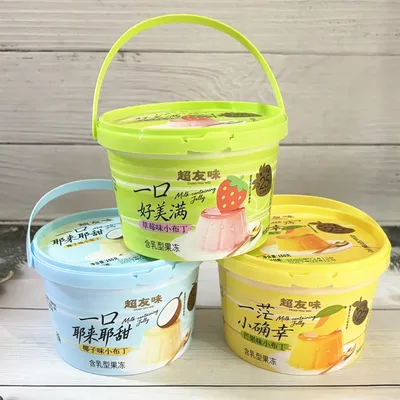 Sản phẩm mới 2026 thương hiệu Siêu Hữu Vị pudding ăn một miếng vị dâu 155g đóng gói hộp thùng nhỏ cầm tay vị dừa thạch chứa sữa