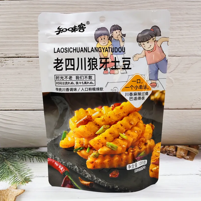 Lao Sichuan Wavy Potato and Pickled Chili Bamboo Shoots Ready-to-Eat Potato Snack, Individually Packaged