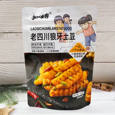 Lao Sichuan Wavy Potato and Pickled Chili Bamboo Shoots Ready-to-Eat Potato Snack, Individually Packaged