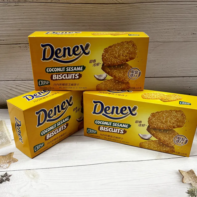 Original Imported Biscuits DENEX Coconut and Sesame Biscuits, Coconut Cheese Flavor Biscuits, Peanut-Flavored Sandwich Biscuits Detail image2