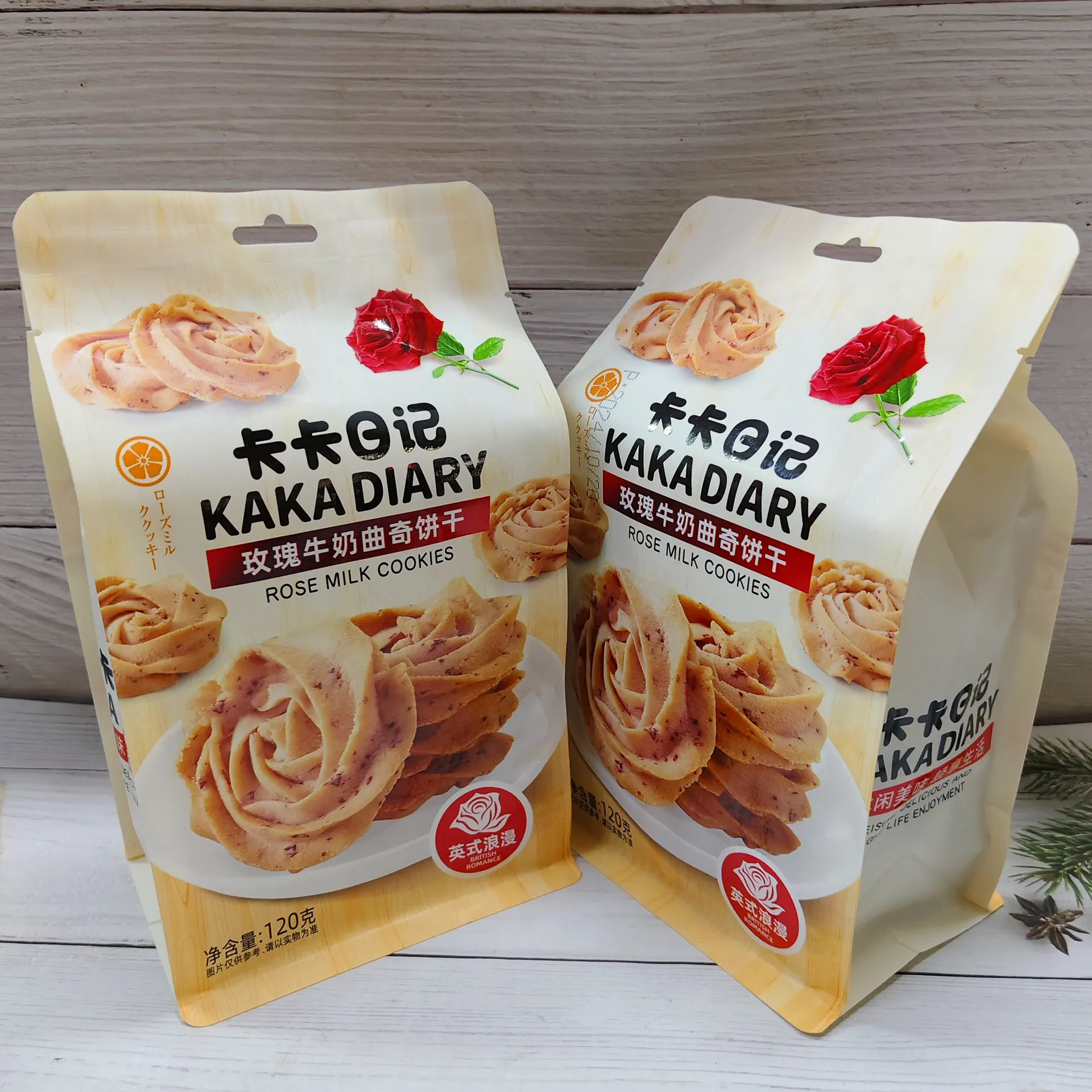 Kaka Diary Rose Milk Cookies, 120g Bagged Biscuits, Office Leisure Snack and Pastry Treat Detail image4