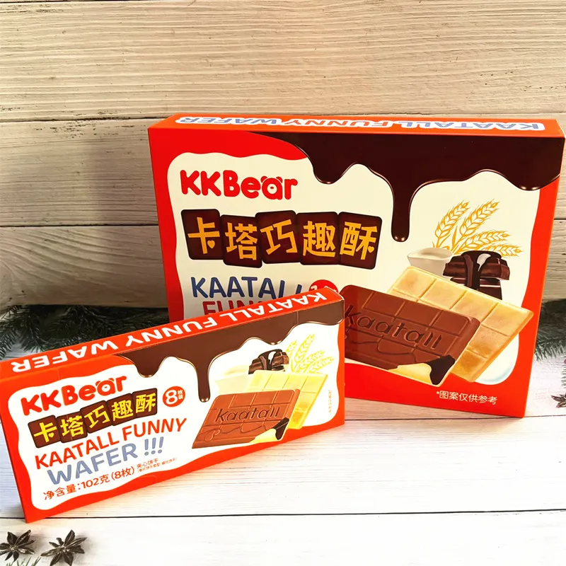 Galletas wafer rellenas crujientes con chocolate KKBear de Chao You Wei, snack de moda en envase individual para la merienda Imagen detallada6