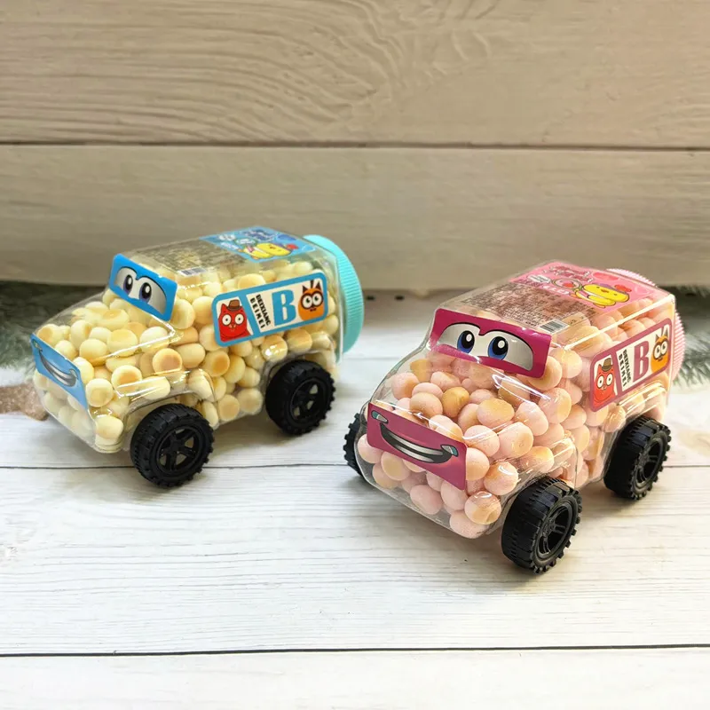 Fun Car-shaped Mini Egg Puff Milk Flavor Children's Toy Children's Day Gift Small Steamed Bun Snack Candy Toy Wholesale Detail image1