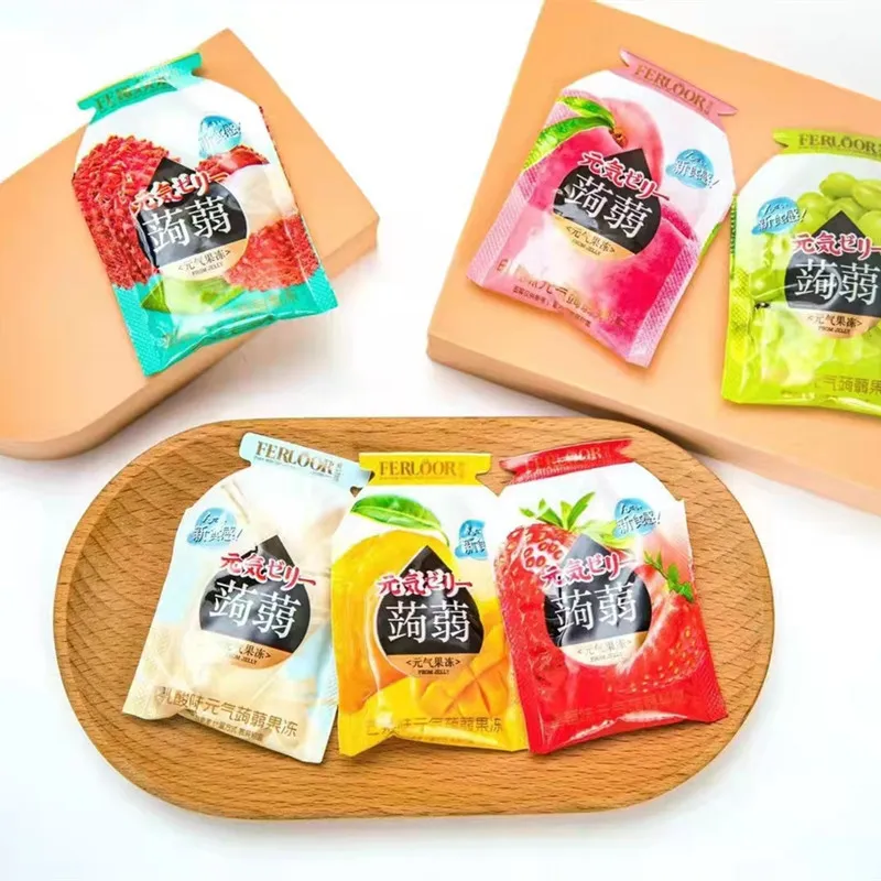 Millennium Garden Tub-Packaged Assorted Fruit-Flavored Individually Wrapped Konjac Juice Jelly, Multi-Flavor Office Snack Detail image3