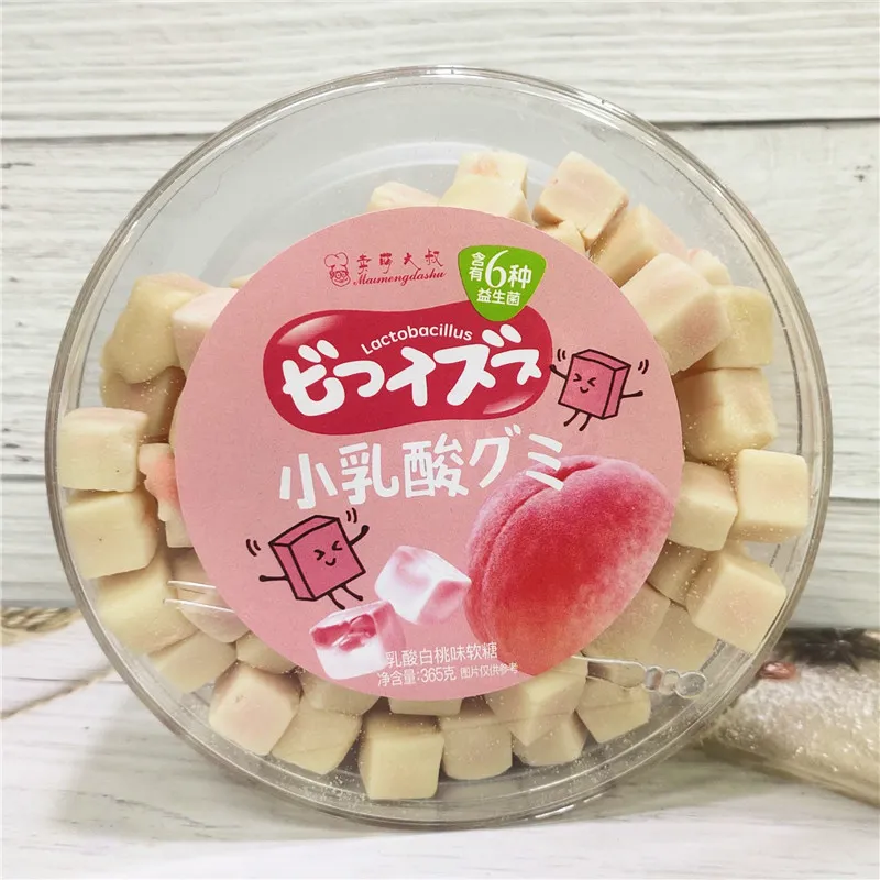 Uncle Meng Meng 365g Canned Probiotic Fruit Gummies, White Peach, Mango and Grape Flavors Detail image5