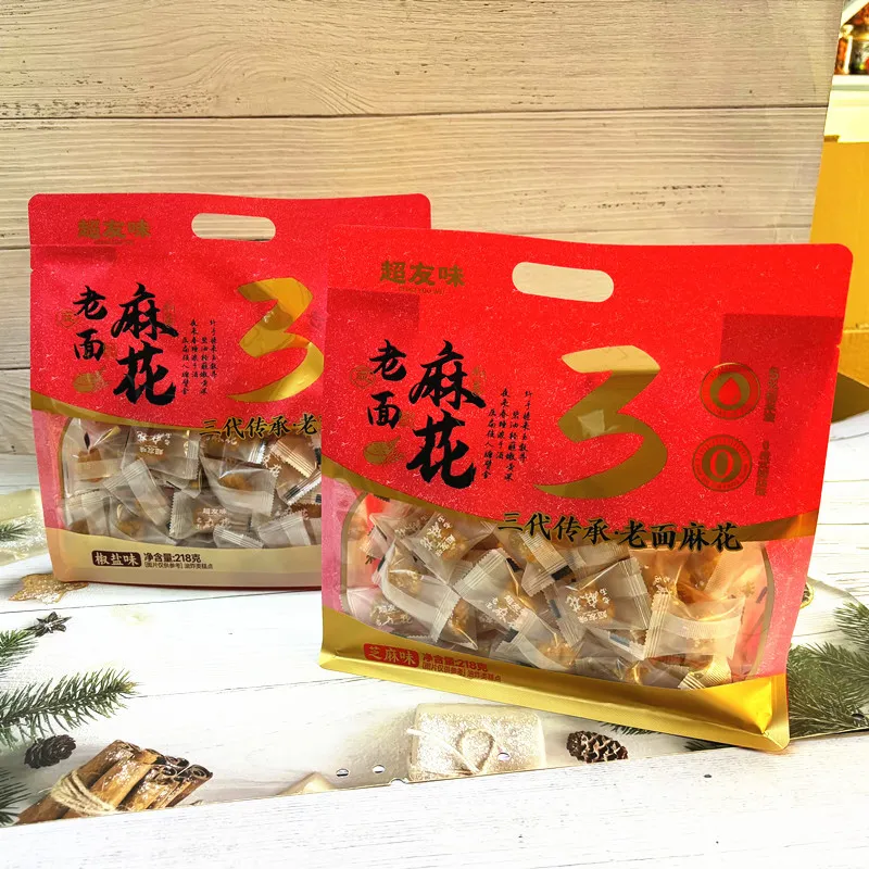 Chaoyouwei 218g Sesame Fermented Dough Twists, Traditional Pastry, Salt and Pepper Flavor, Snack for Office and Home Detail image4