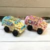 Fun Car-shaped Mini Egg Puff Milk Flavor Children's Toy Children's Day Gift Small Steamed Bun Snack Candy Toy Wholesale