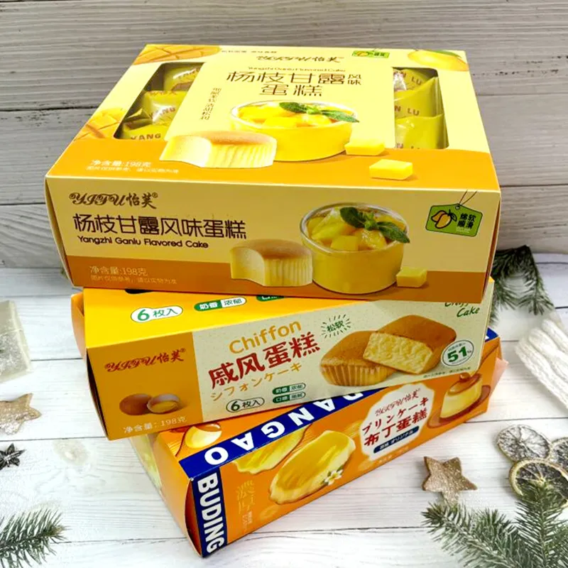 Yifu New Chiffon Cake 198g Box of 6, Mango Pomelo Sago Flavor, Festive Gift Detail image1