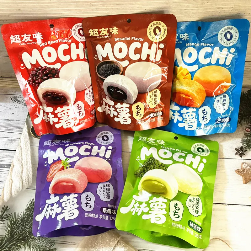 New Arrival Chaoyouwei Mochi Matcha Flavor 126g Bag Individually Wrapped Red Bean Sesame Fruit Assorted Flavor Snack Detail image1