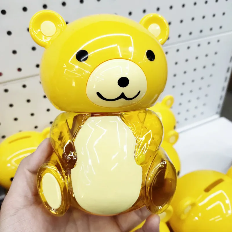 Cute KK Bear Jelly Pudding Children's Cartoon Animal Piggy Bank Snack, Egg Milk and Strawberry Flavors Detail image5