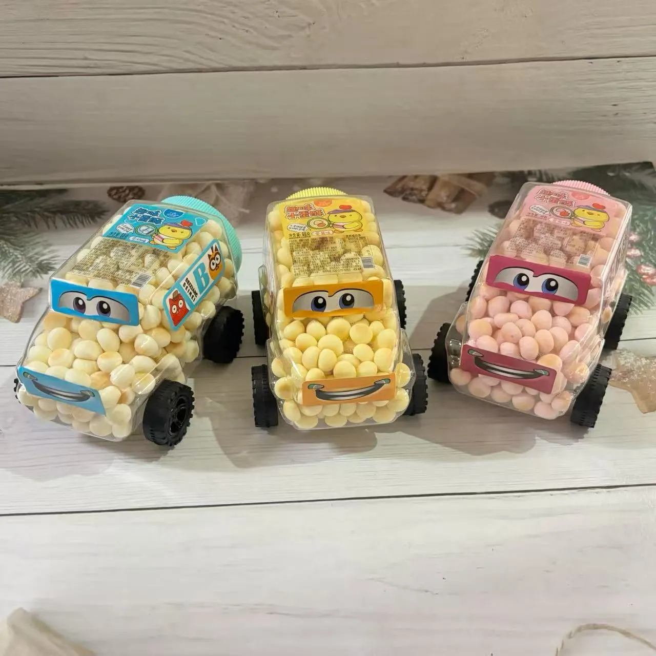 Fun Car-shaped Mini Egg Puff Milk Flavor Children's Toy Children's Day Gift Small Steamed Bun Snack Candy Toy Wholesale Detail image7