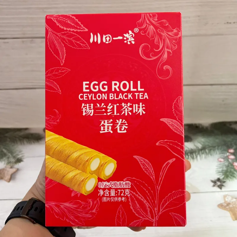 Chuantian Yibin Jasmine Longjing Tea-Flavored Egg Rolls, 72g, Crispy Biscuit Snack for Office Breaks and Afternoon Tea Detail image2