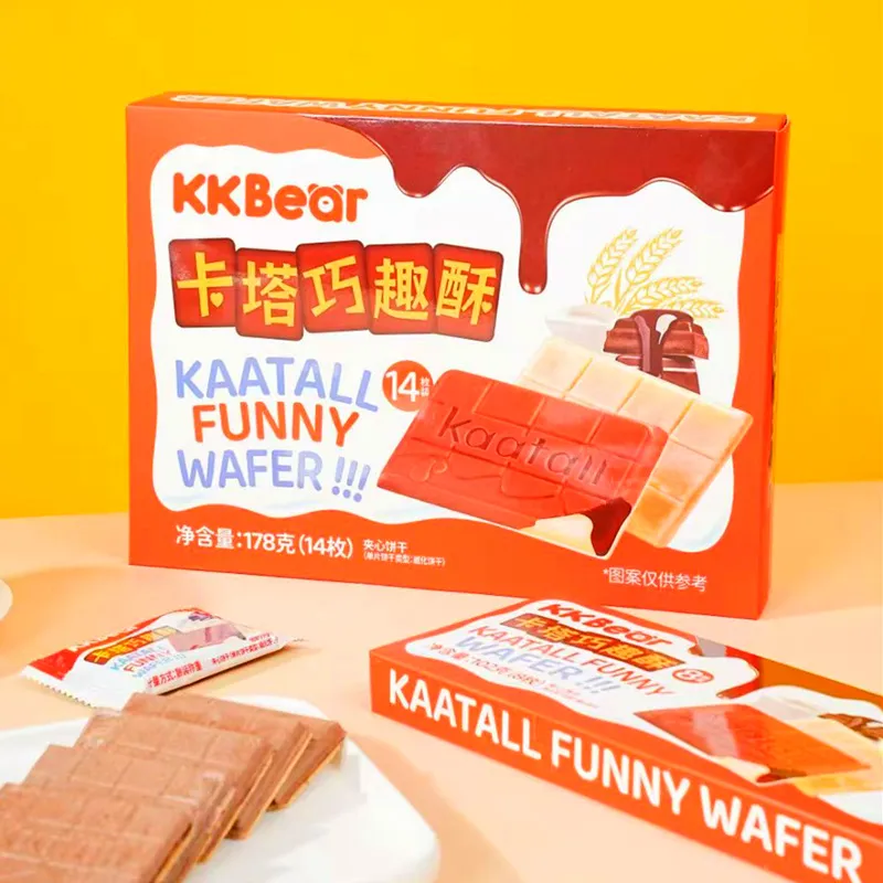 Galletas wafer rellenas crujientes con chocolate KKBear de Chao You Wei, snack de moda en envase individual para la merienda Imagen detallada1