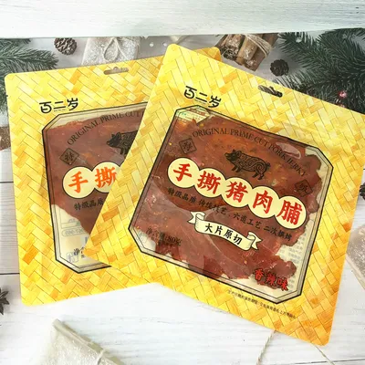 Bai Er Sui Hand-Torn Pork Jerky 80g Bag, Spicy Flavor, Large Whole-Cut Slices, Office Snack, Ready-to-Eat Snack