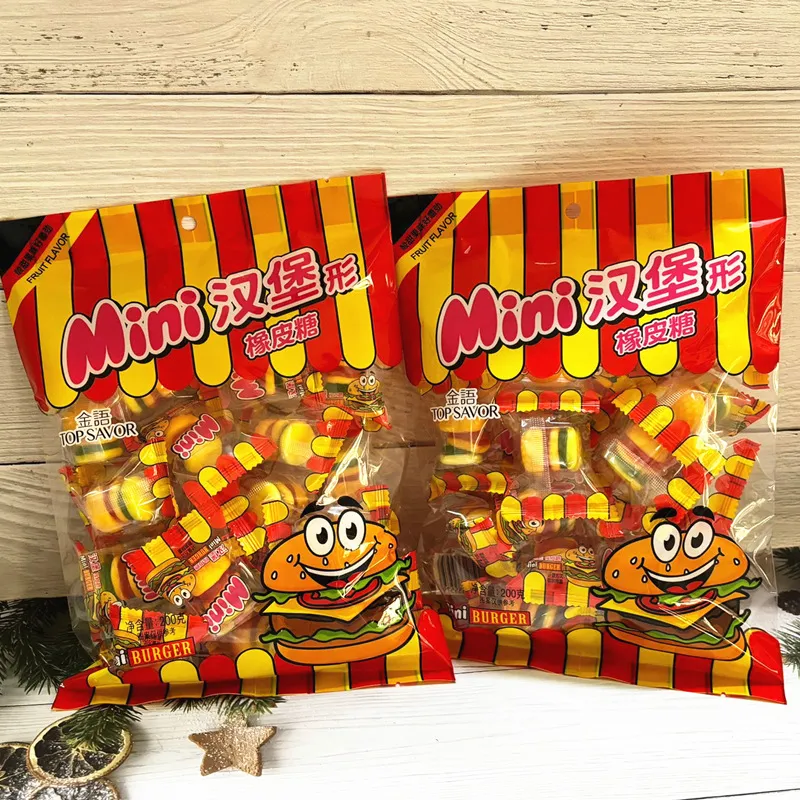 Jinyu Hamburger Gummy Candy, 200g Bag, Popular Nostalgic Fruit Chewy Candy, Children's Snack, Wholesale Detail image4