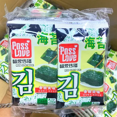 Weiai Chuanbo Ready-to-Eat Crispy Seaweed, 10 Original Flavor Packs per Bag, Roasted Crispy Nori Sheets, Wholesale Ready-to-Eat Snack