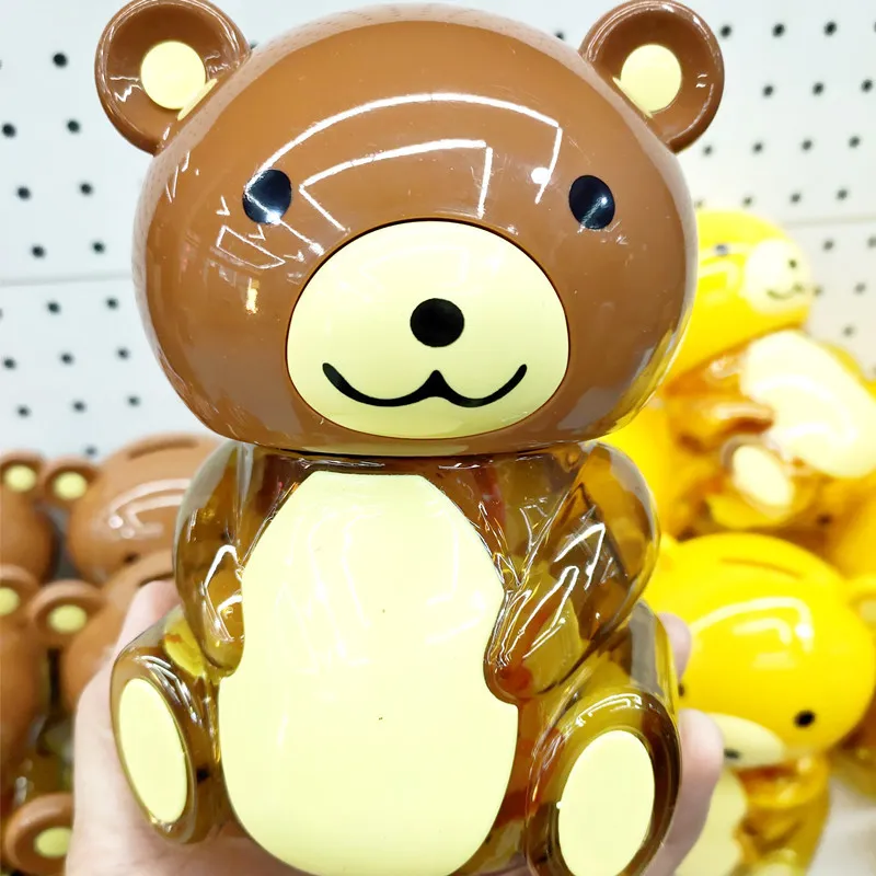 Cute KK Bear Jelly Pudding Children's Cartoon Animal Piggy Bank Snack, Egg Milk and Strawberry Flavors Detail image1