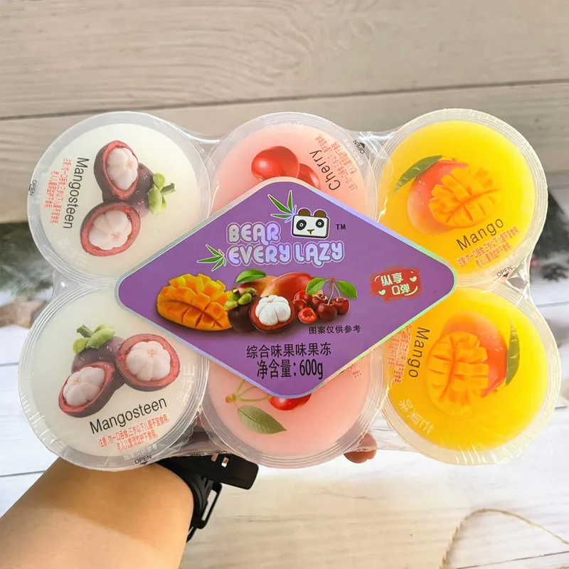 Weideli 6-Pack Assorted Flavor Large Jelly Cups, Mixed Mangosteen Mango Strawberry, 600g Casual Festive Snack Detail image1