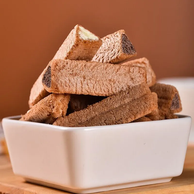 Fasimi Yu Rice Grain Bar Lava Triangle Crisps, Chocolate-Flavored Cereal Rice Rolls, Puffed Snack, Bagged Rice Crackers Detail image7
