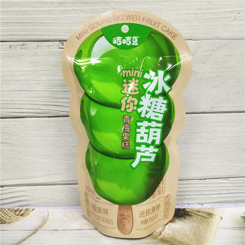Jiji Dou Candied Hawthorn Skewer Mini Fruit Jelly 96g, Green Plum, Hawthorn and Strawberry Flavors, Children's Snack Detail image5