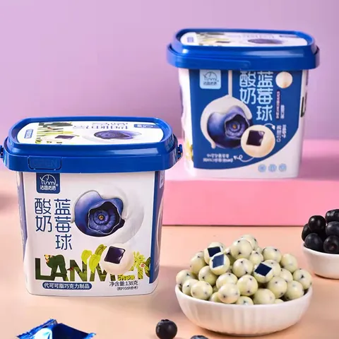 Strawberry, Mango, Yogurt and Blueberry Chocolate Balls, 138g Tub, Fruit Candy Gift Box, Dessert Snack