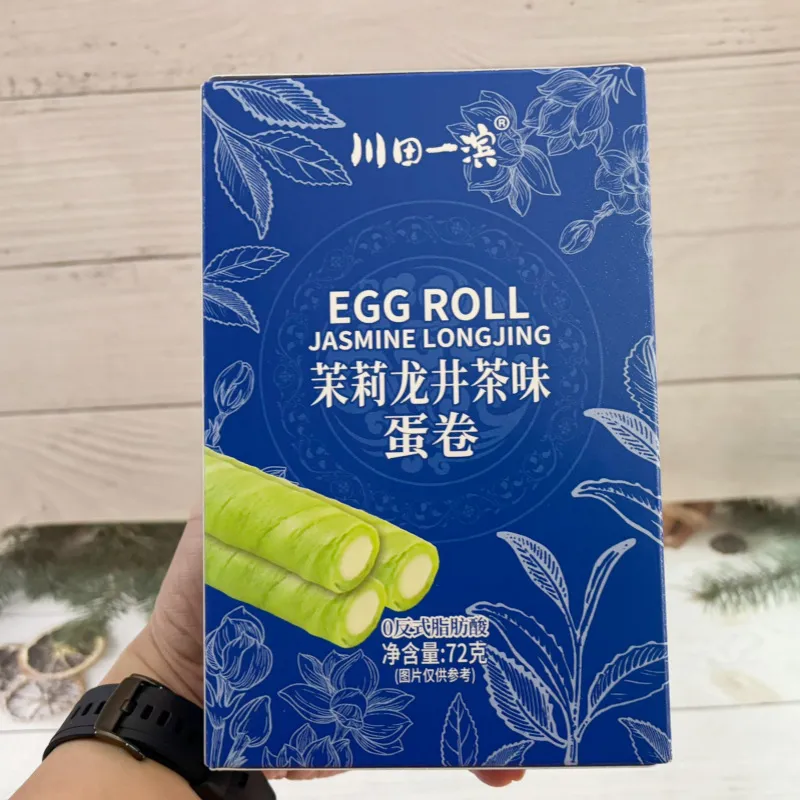 Chuantian Yibin Jasmine Longjing Tea-Flavored Egg Rolls, 72g, Crispy Biscuit Snack for Office Breaks and Afternoon Tea Detail image5