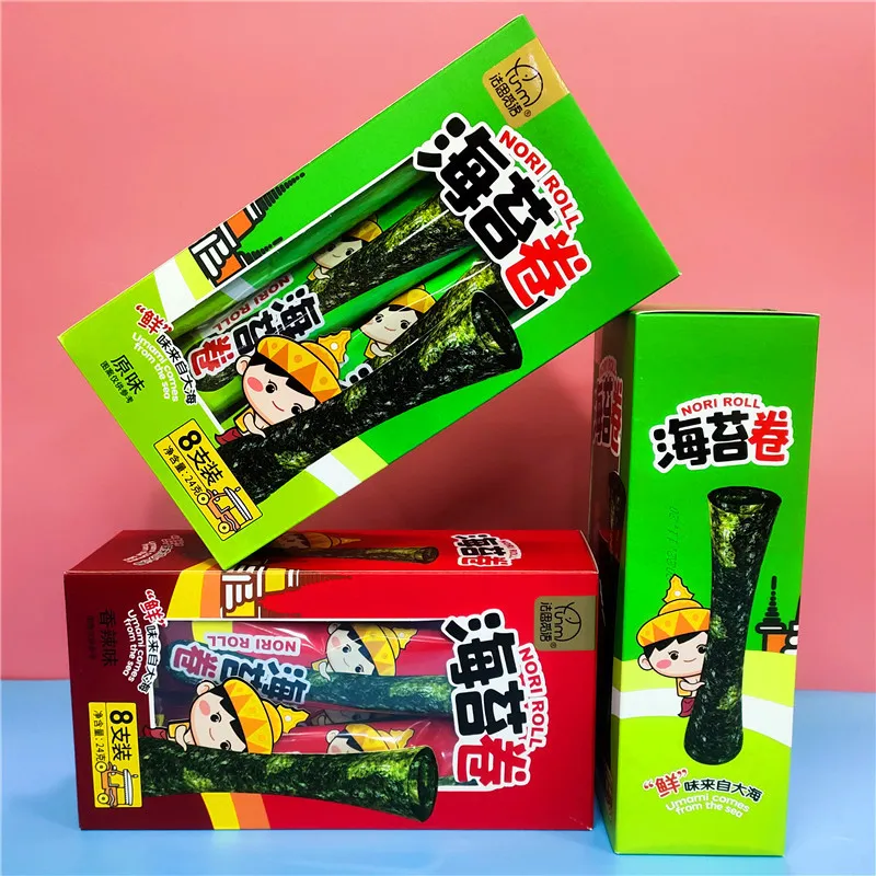 ฟาซือมี่อวี่ สาหร่ายม้วน 8 ชิ้น รสเผ็ดหอมกรุ่น สาหร่ายกรอบ รสดั้งเดิม พร้อมรับประทาน ขนมขบเคี้ยวสำหรับสำนักงาน ภาพรายละเอียด3