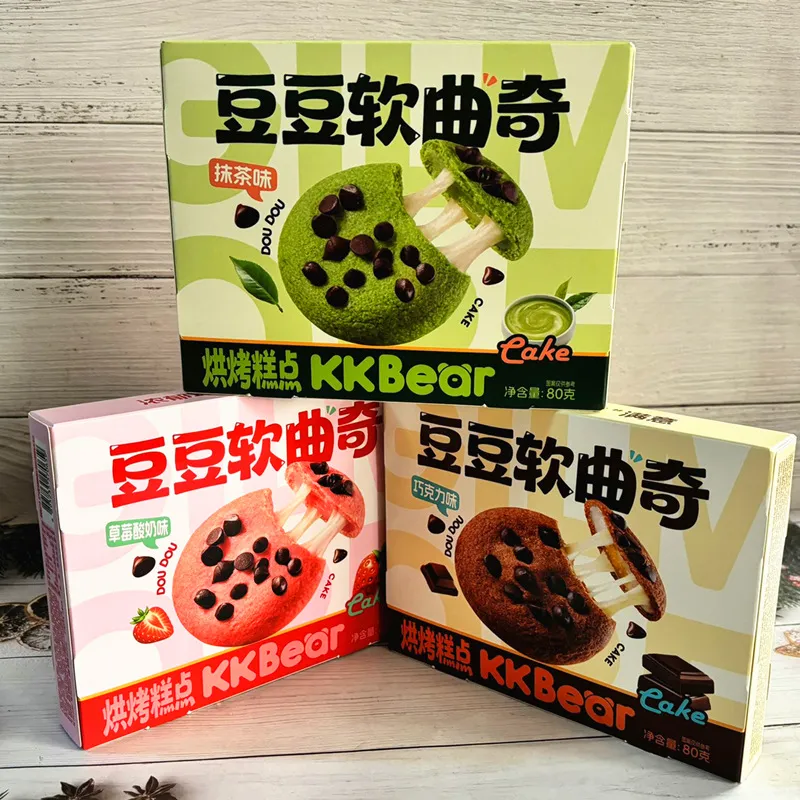 Chocolate Chip Soft Cookies 80g Cocoa Bean Strawberry Matcha Biscuits Office Snack Pastry Detail image1