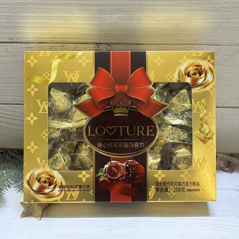 New Premium Heart Chocolate 108g Boxed Mini Bites Festive New Year Gift Snack Late-Night Leisure Snack Wholesale Detail image2