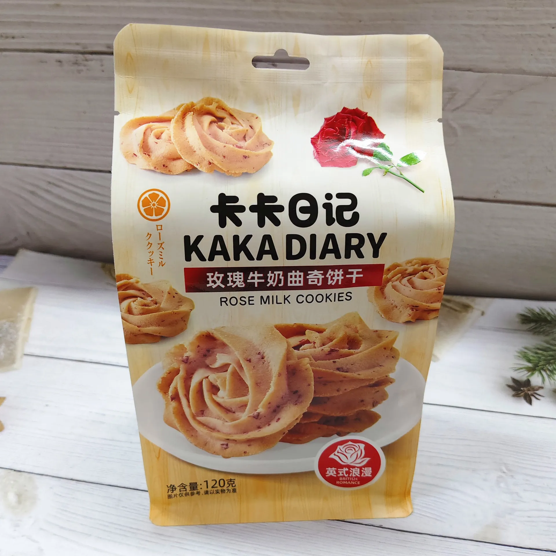 Kaka Diary Rose Milk Cookies, 120g Bagged Biscuits, Office Leisure Snack and Pastry Treat Detail image2